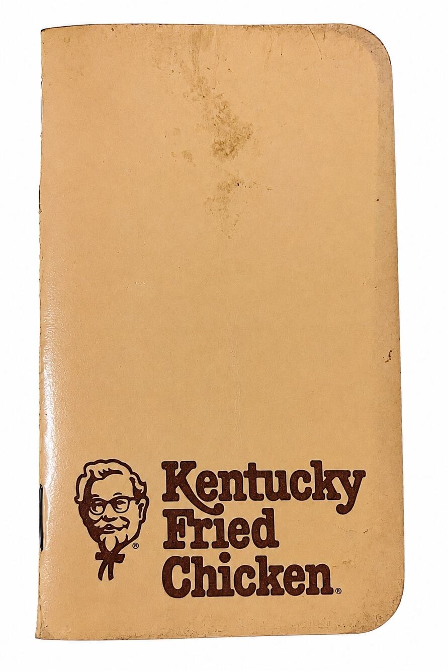 Vintage KFC Colonel Sanders Pocket Notebook 1986 Advertising  Description